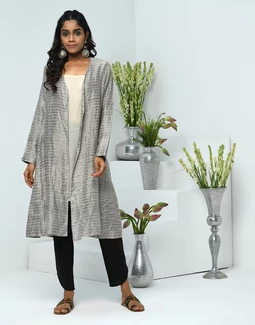 White Brocade A-Line Dress