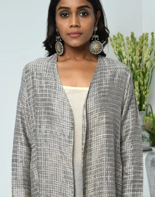 White Brocade A-Line Dress