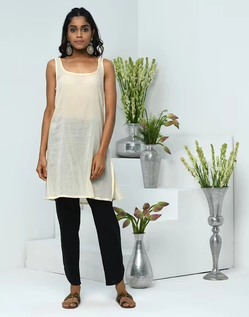 White Brocade A-Line Dress 4 White Brocade A-Line Dress