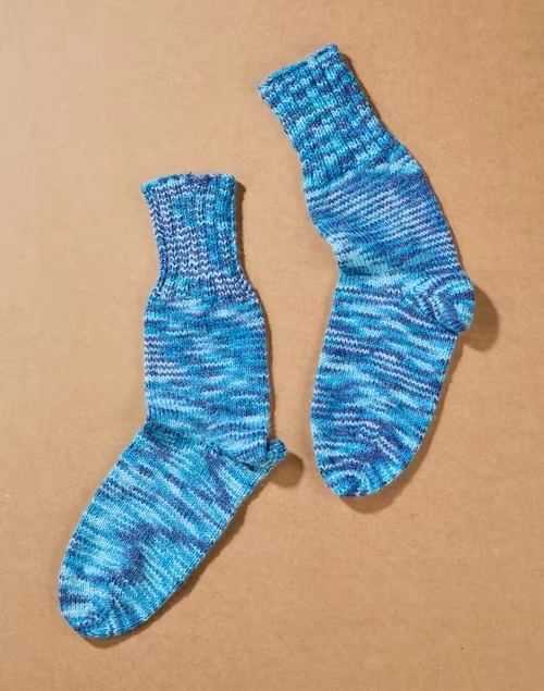 Navy Acrylic Striped Warmers