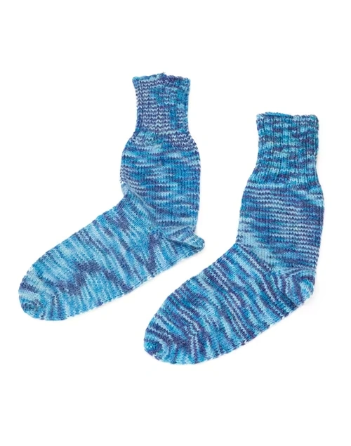 Navy Acrylic Striped Warmers