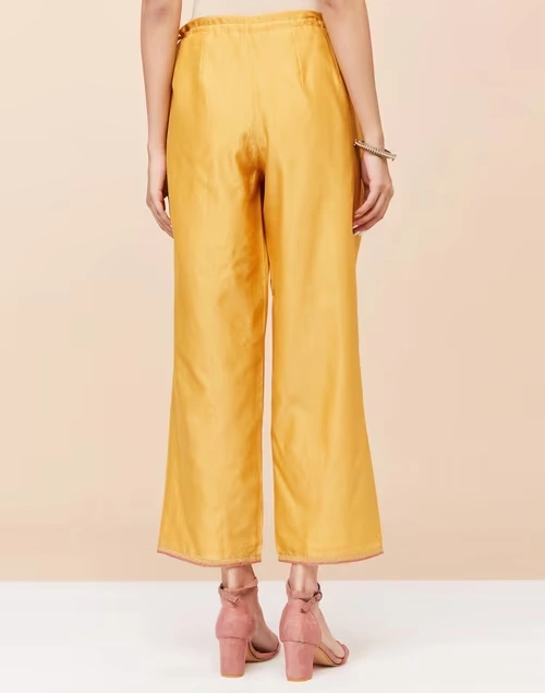 Mustard Cotton Silk Embroidered Ijar 3 Mustard Cotton Silk Embroidered Ijar