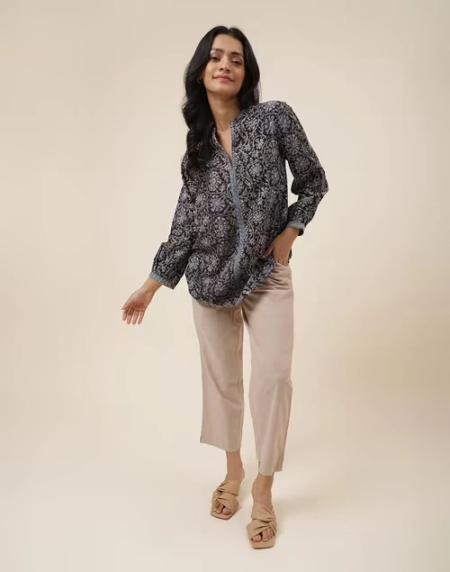 Beige Cotton Casual Tapered Pant 4 Beige Cotton Casual Tapered Pant