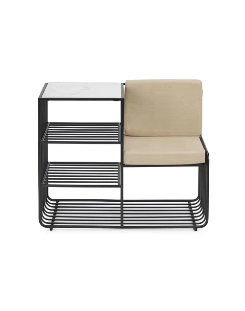 Beige Ferro Metal Storage Shelf