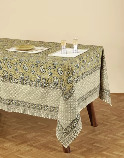 Multi Cotton Printed Table Cover Kalamkari 4 Seater