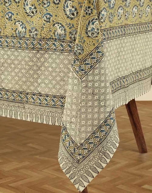 Multi Cotton Printed Table Cover Kalamkari 4 Seater 3 Multi Cotton Printed Table Cover Kalamkari 4 Seater
