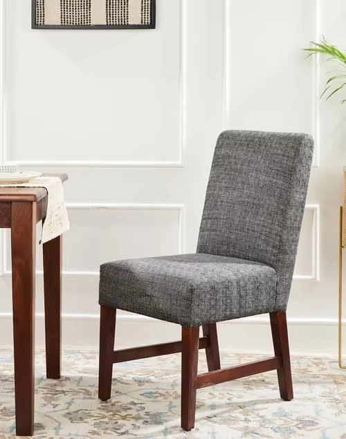 Black Wooden Vyom Upholstered Dining Chair