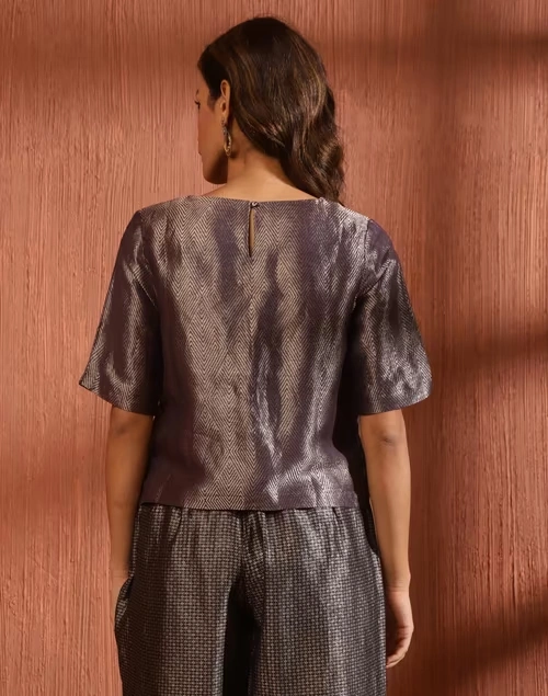 Black Brocade Short Top 4 Black Brocade Short Top