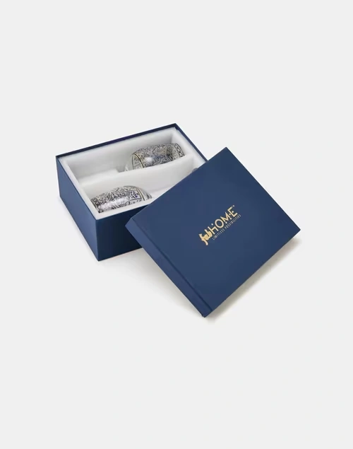 Blue Glass Gulmohar Goblet Gift Set of 2 3 Blue Glass Gulmohar Goblet Gift Set of 2