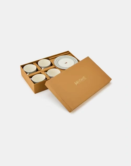 Multi Ceramic Ramya Cup N Saucer Gift Set of 4