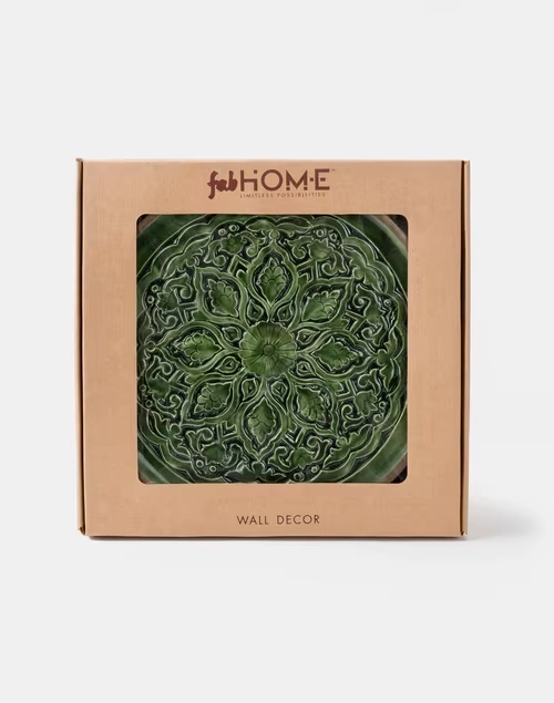 Green Gulmohar Wood Wall Plate
