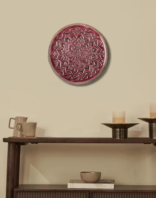 Purple Gulmohar Wood Wall Plate