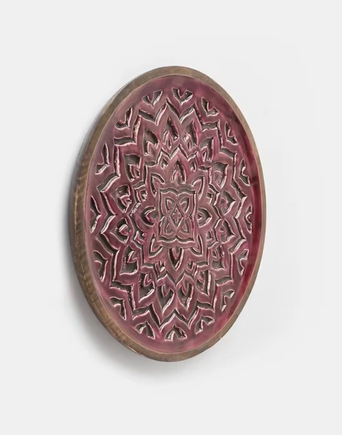 Purple Gulmohar Wood Wall Plate