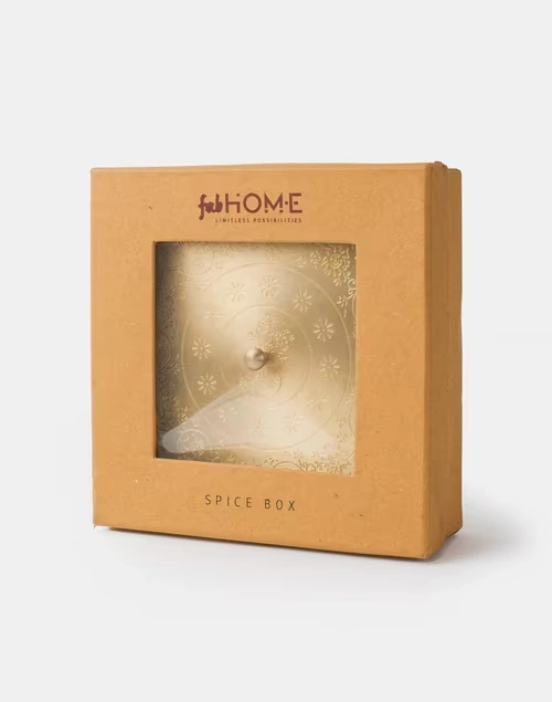 Brass Rasa Metal Etched Spice Box Gift Set