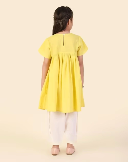Yellow Cotton Chikankari 2Pc Salwar Set