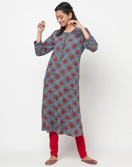 Cotton Printed Long Kurta 3 Cotton Printed Long Kurta
