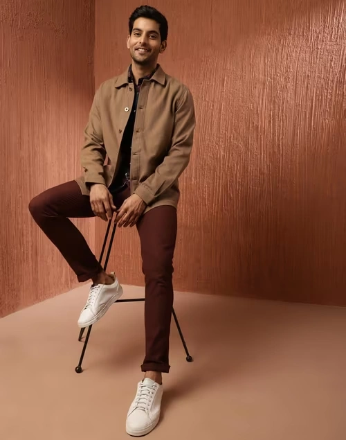 Brown Cotton Utility Jacket