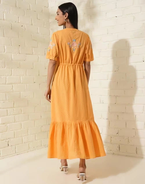 Yellow Cotton Chikankari Maxi 3 Yellow Cotton Chikankari Maxi