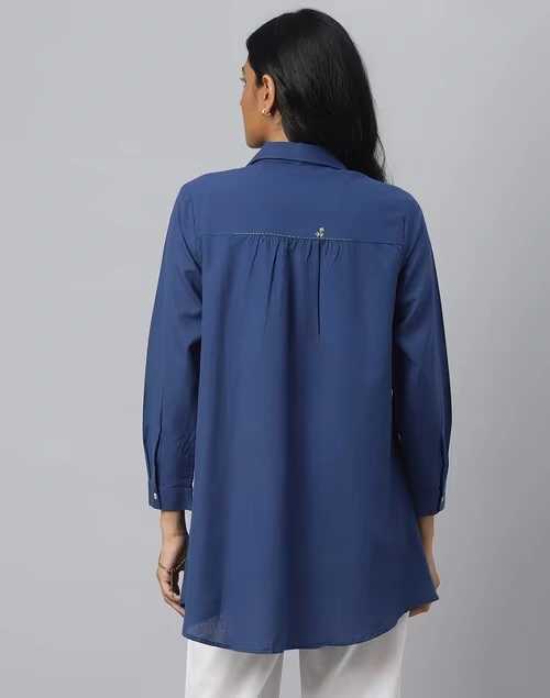 Cotton Front Button Down Shirt