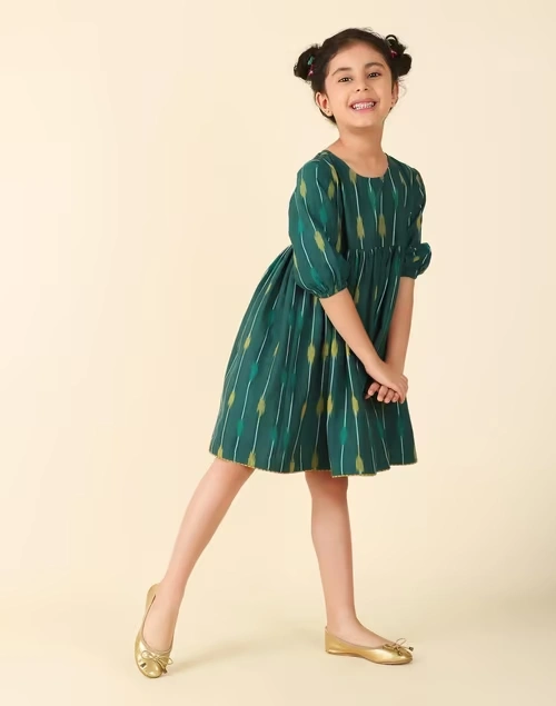 Green Cotton Ikat Dress 3 Green Cotton Ikat Dress