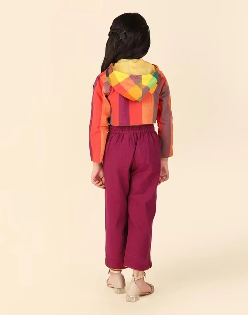 Multi Cotton Checks 2Pc Pant Set