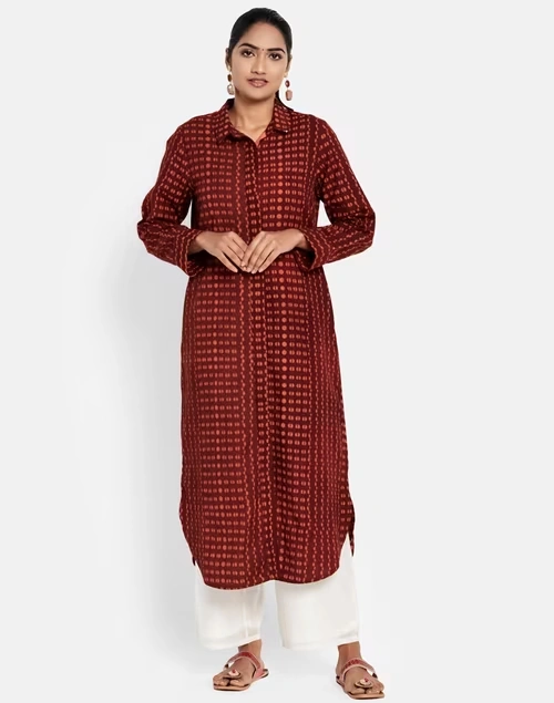 Cotton Linen Flax Printed Dress