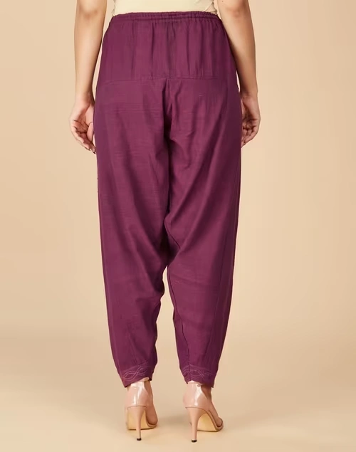 Wine�Cotton Full Length Salwar