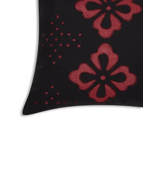 Black Cotton Embroidered Miran Cushion Cover 3 Black Cotton Embroidered Miran Cushion Cover