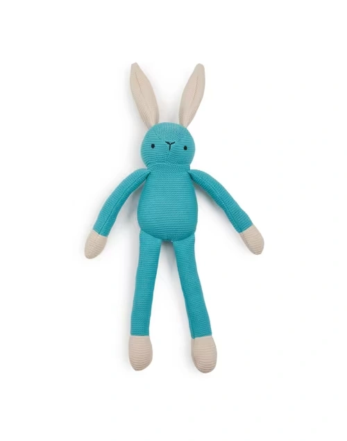 Blue Poly Filled Cotton Rabbit Toy