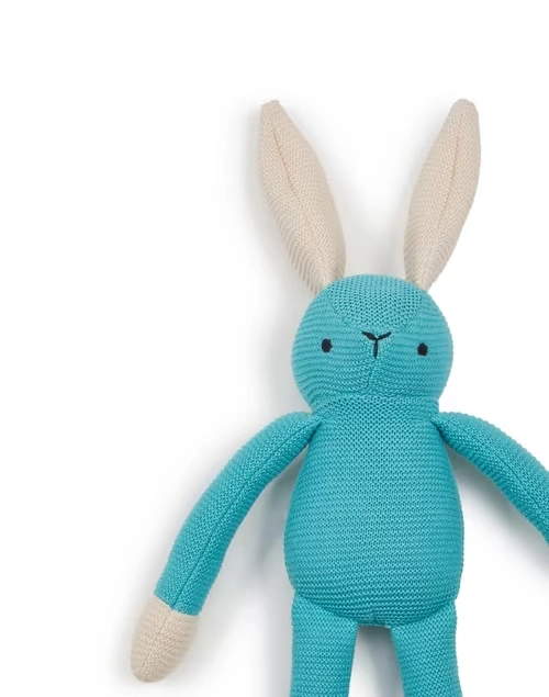 Blue Poly Filled Cotton Rabbit Toy