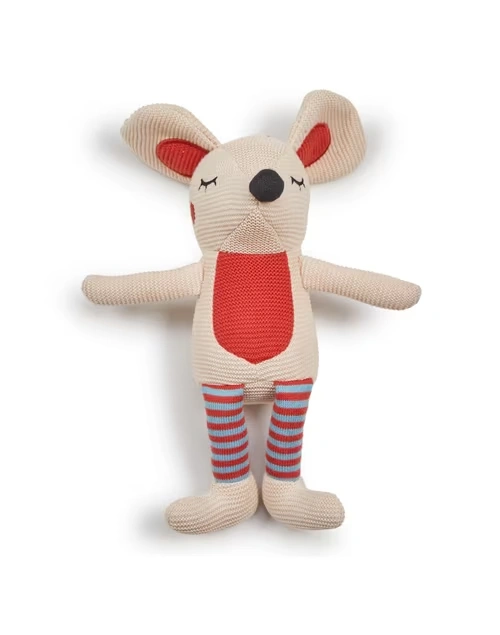 Blue Poly Filled Cotton Mouse Toy