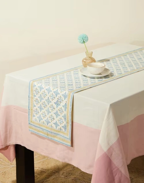 Blue Cotton Printed Tastir Runner- Large