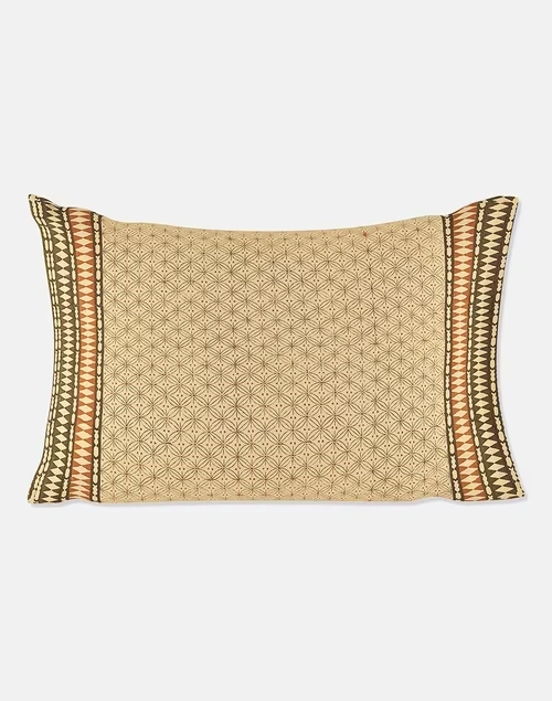 Beige Cotton Karwan Printed Pillow Cover - Set of 2 3 Beige Cotton Karwan Printed Pillow Cover - Set of 2