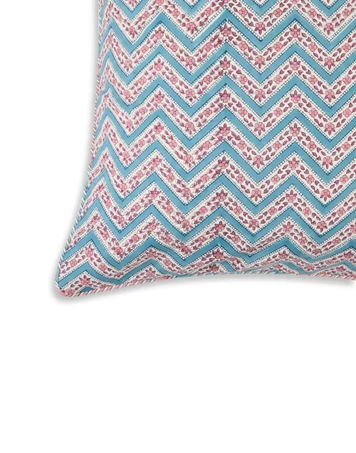 Blue Cotton Palampur Printed Cushion Cover 3 Blue Cotton Palampur Printed Cushion Cover