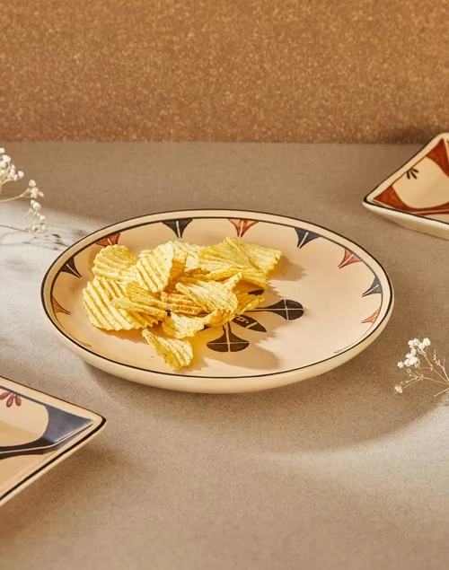 Multi Ceramic Thar Snack Plate