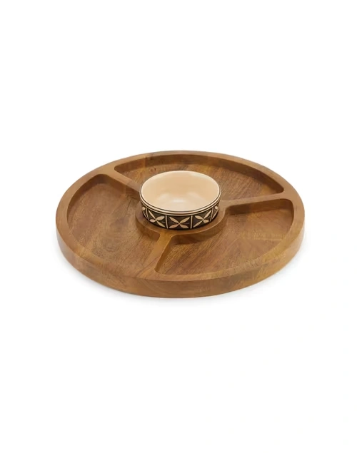 Natural Wood Thar Painted Chip N Dip