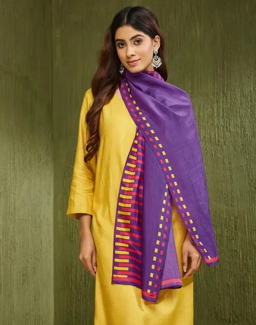 Purple Silk Woven Stole