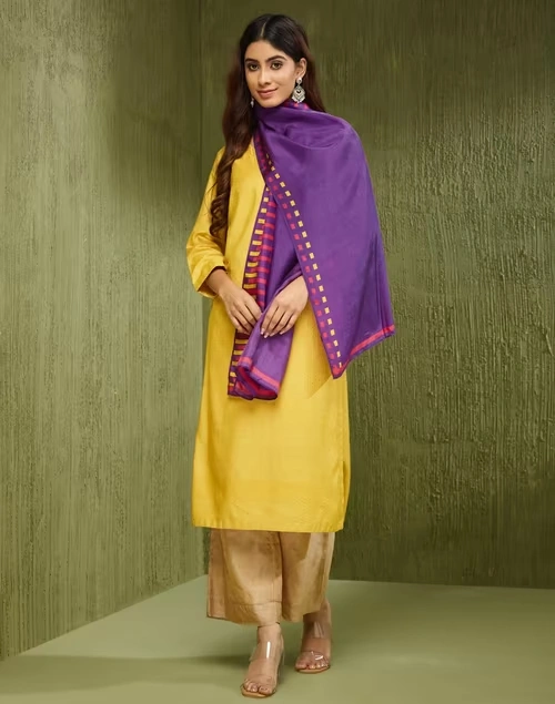 Purple Silk Woven Stole 3 Purple Silk Woven Stole