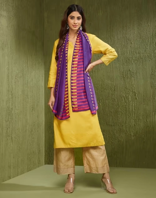 Purple Silk Woven Stole 4 Purple Silk Woven Stole