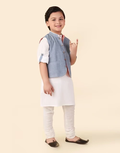 White Cotton Hand Woven 2Pc Kurta Set 4 White Cotton Hand Woven 2Pc Kurta Set