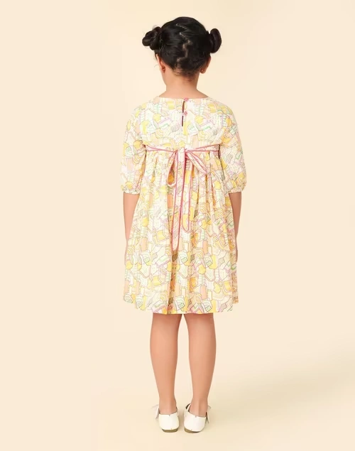 Multi Cotton Printed Dress