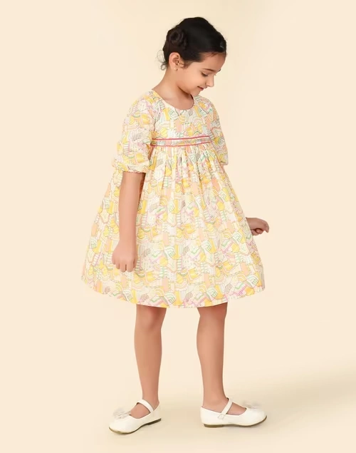 Multi Cotton Printed Dress 4 Multi Cotton Printed Dress