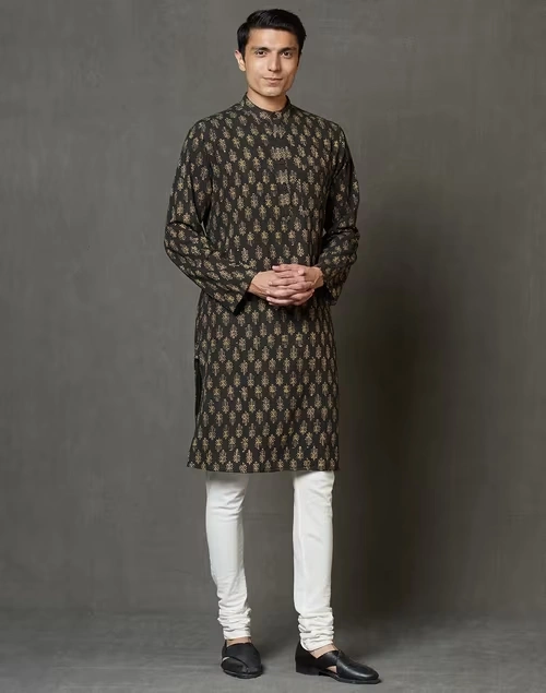 Cotton Slim Fit Long Kurta 3 Cotton Slim Fit Long Kurta