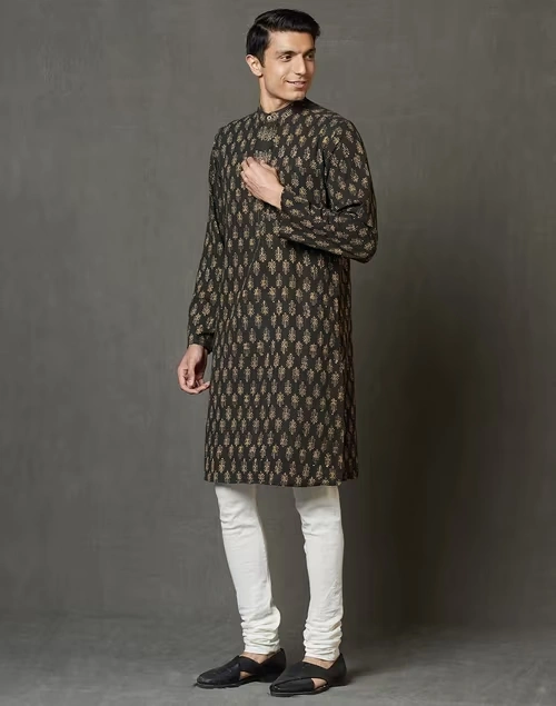 Cotton Slim Fit Long Kurta 4 Cotton Slim Fit Long Kurta