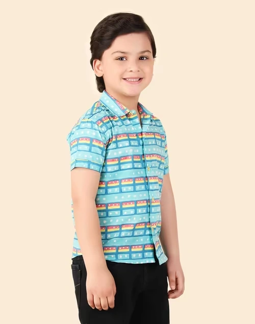 Blue Cotton Hand Block Printed Shirt 3 Blue Cotton Hand Block Printed Shirt