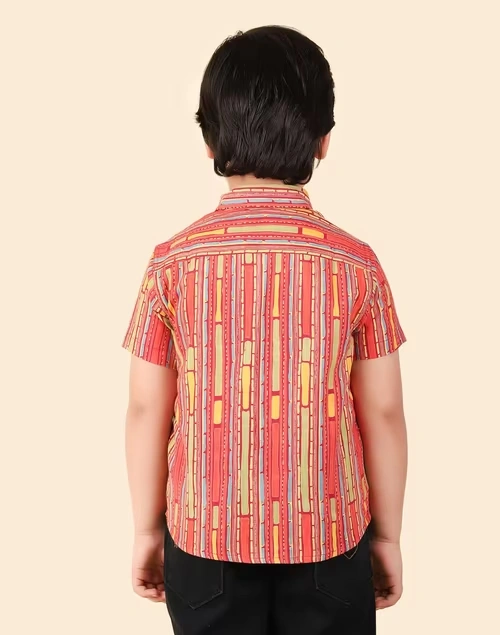 Red Cotton Printed Shirt