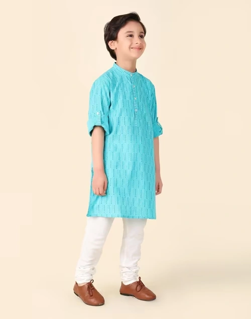 Blue Cotton Hand Block Printed Long Kurta 3 Blue Cotton Hand Block Printed Long Kurta
