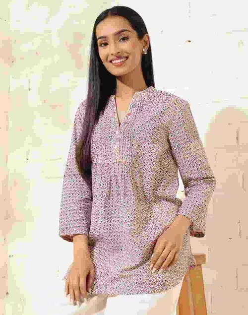 Natural Cotton Hand Block Printed Tunic