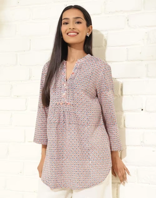 Natural Cotton Hand Block Printed Tunic