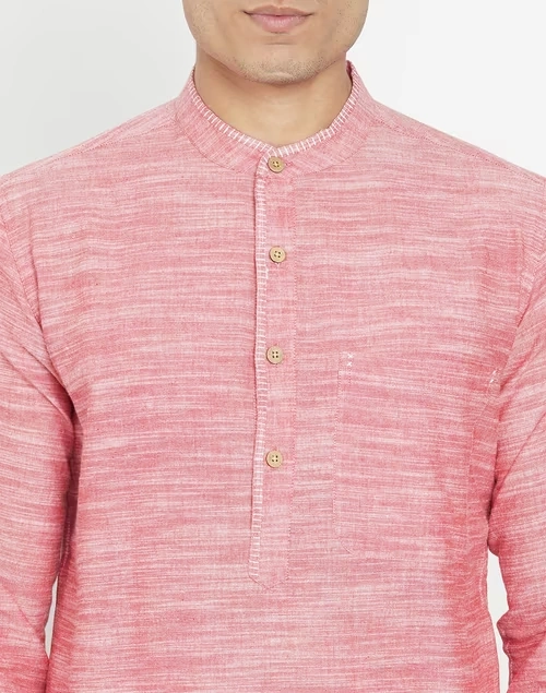 Cotton Slim Fit Long Kurta With Cuff